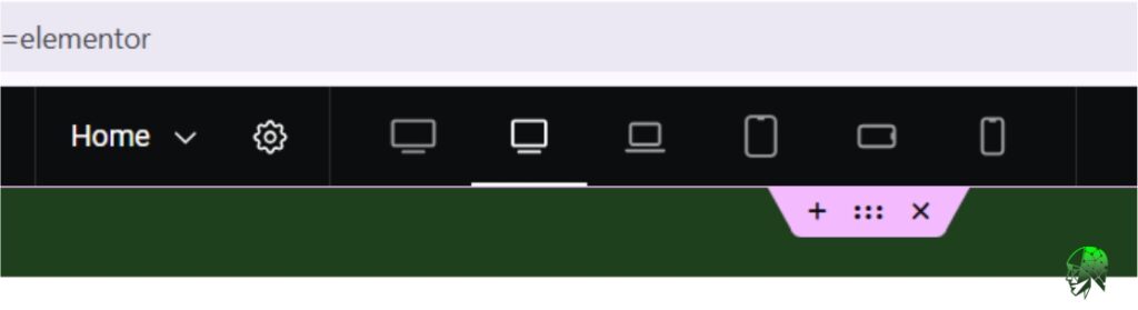 Elementor page builder interface showing the responsive panel toggle where there are lot of website view e.g. Desktop, Widescreen, Tablet, Mobile, Mobile Landscape