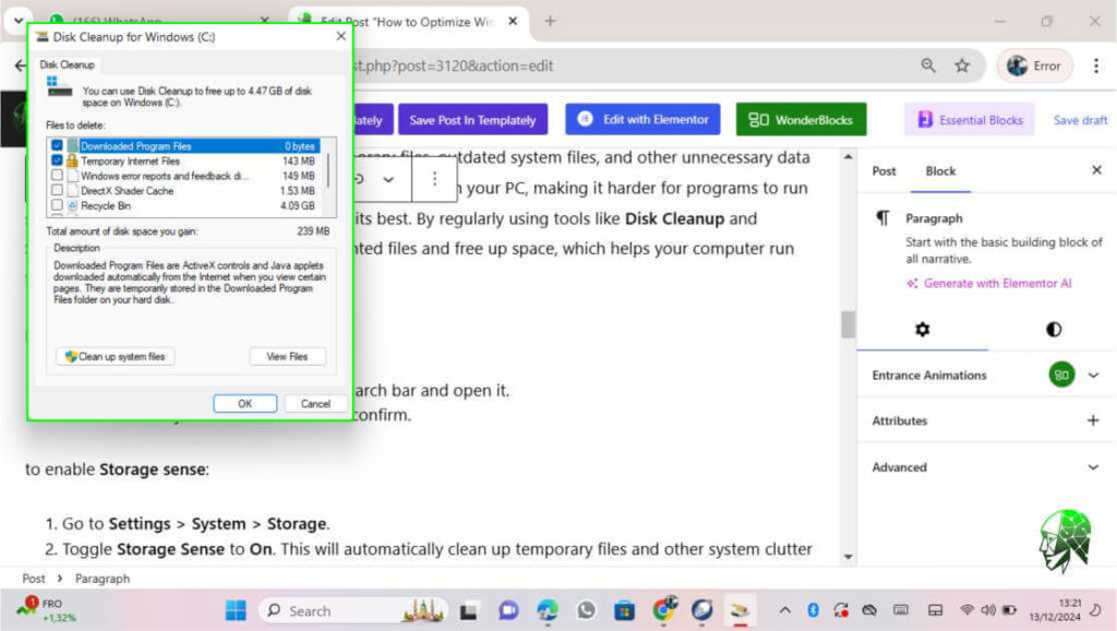 Disk Cleanup on Windows 11