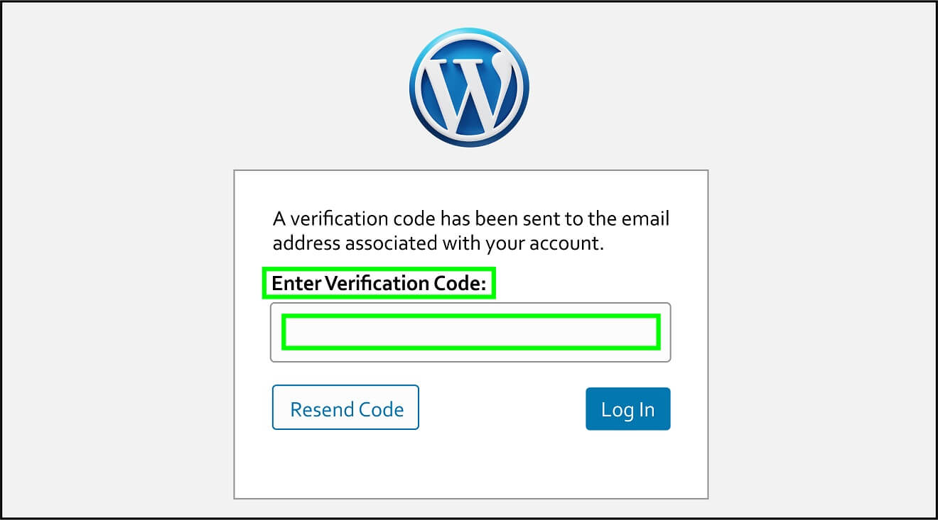 Screenshot of a Two-Factor Authentication in WordPress